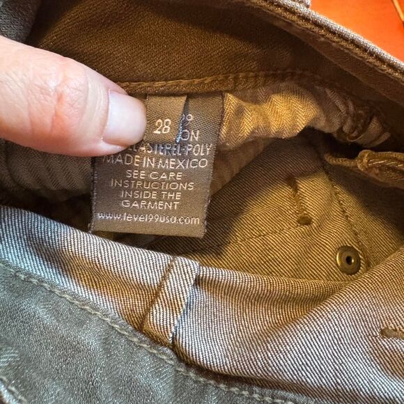 Vintage y2k Women's Brown Flared Mid-Rise Jeans Stretchy 28" Level 99 - Picture 5 of 6